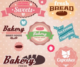 Boulangerie Mignon Avec Vecteur D’étiquettes De Bonbons