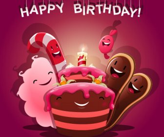 Kue Ulang Tahun Lucu Gratis Latar Belakang Vektor Kue Ulang Tahun Lucu Gratis Latar Belakang Vektor