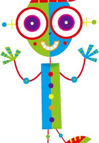 روبوت لطيف الكرتون الملونة مجموعة المتجهات