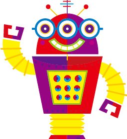 روبوت لطيف الكرتون الملونة مجموعة المتجهات