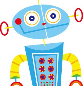 روبوت لطيف الكرتون الملونة مجموعة المتجهات