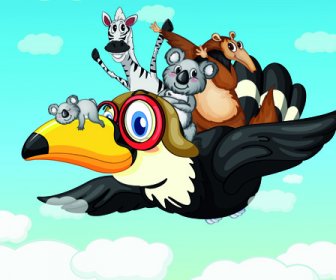 Симпатичные дети с животными мультфильм векторной графики
