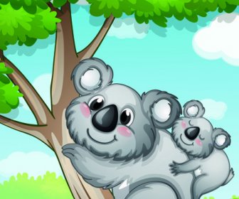 Симпатичные дети с животными мультфильм векторной графики