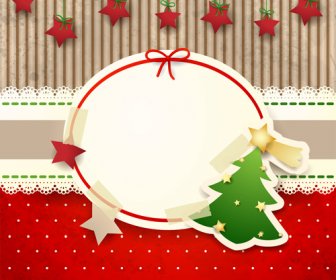 Kartu Natal Lucu Dengan Bingkai Vector Set