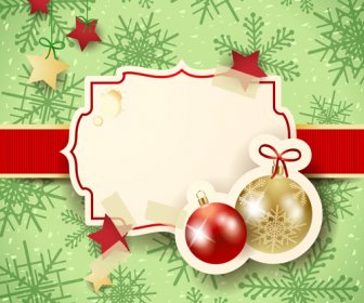 Cute Christmas Cards With Frame Vector Set