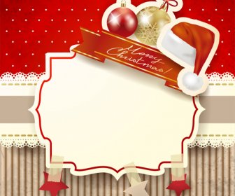 Cute Christmas Cards With Frame Vector Set