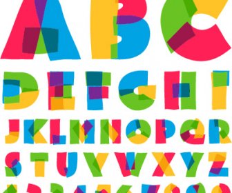 Mignon Vecteur Coloré En Alphabet Et Des Nombres