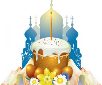 Cute Easter Cake Vector Design Graphics