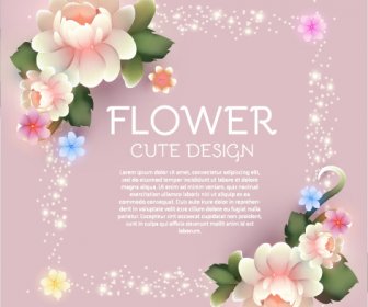 Cute Flower With Pink Background Art Vector