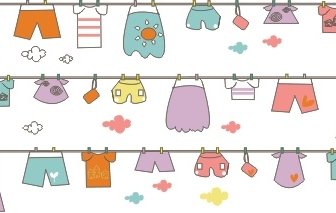 Cute Hand Drawn Hang The Clothes Vector Background