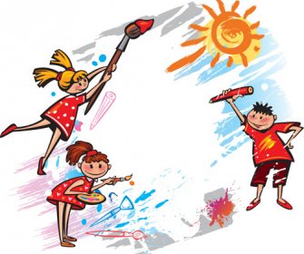 أطفال لطيف تصميم المتجهات