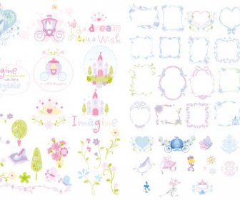 Cute Lace Frames And Borders Vector Set
