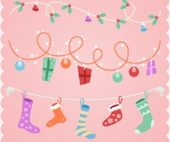 Cute Pink Christmas Gift Vector Background