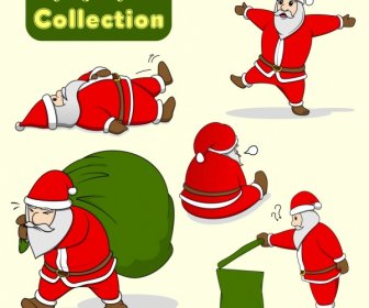 Cute Santa Claus Icon Character Collection