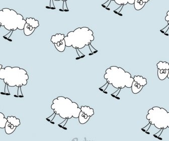 Симпатичные бесшовные Handrawn Обои с овцами