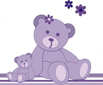 可愛的泰迪熊向量插圖與卡通風格