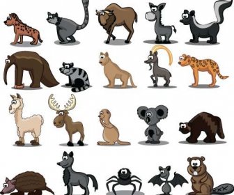 لطيف الكرتون الحيوانات البرية نمط مكافحة ناقلات