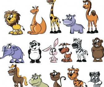 لطيف الكرتون الحيوانات البرية نمط مكافحة ناقلات