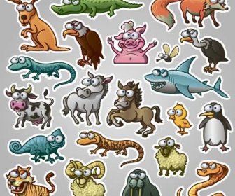 لطيف الكرتون الحيوانات البرية نمط مكافحة ناقلات