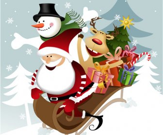 милый Рождество Снеговик элементы дизайна Векторный набор