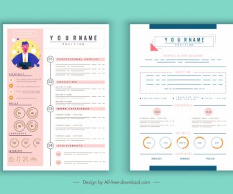 cv template contemporary layout candidate icon decor