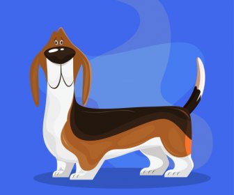 Dackel Hund Symbol Niedlichen Cartoon Skizze