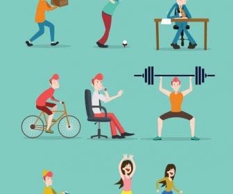 Daily Life Vector Design With Various Activities