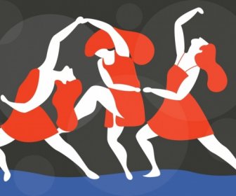 Dança Fundo Feminino Dançarinos ícones