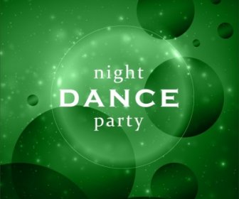 ダンス パーティー バナー明るい緑の丸の装飾