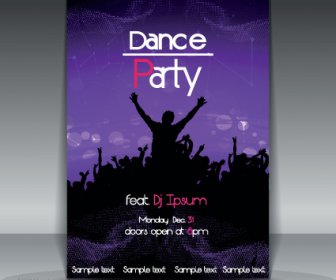 Tanz Party Flyer Abdeckung Vorlage Vektor