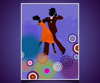 Dancing Background Dancer Silhouette Colorful Circles Ornament