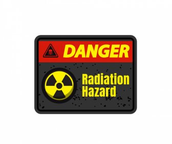 danger radiation hazard sign template flat contrast grunge sketch