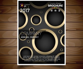 Dark And Gold Circular Hole Brochure Design Template