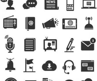 Dark Gray Communication Icons