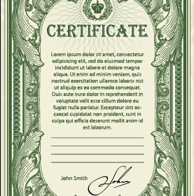 Dark Green Certificate Template Vectors