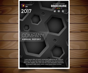 Dark Hexagonal Hole Brochure Design Template