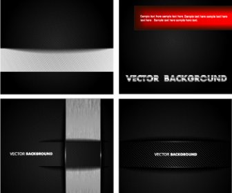 Dark Metal Backgrounds Vector Set