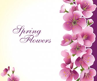 Primavera De Flor-de-rosa Escuro Fundo Vector Conjunto