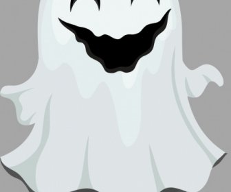 Decorated Ghost Icon Funny Style White 3d Design