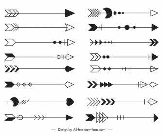 Flechas Decorativas Plantillas Clásico Plano Tribal Boceto