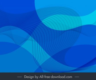 Decorative Background Abstract Dynamic Curved Lines Blue Design