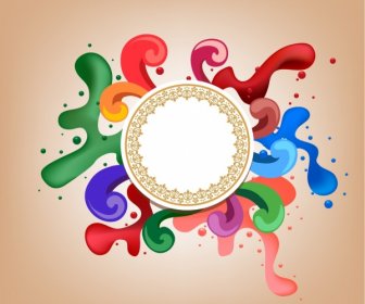 Decorative Background Circle Swirled Splashed Paint Colors Decor