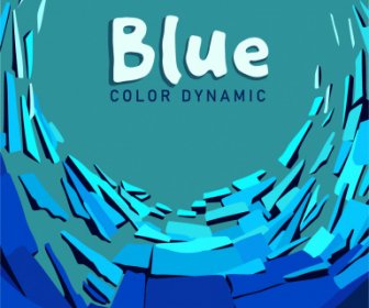Dekoratif Latar Belakang Template Biru Abstraksi 3d Dinamis