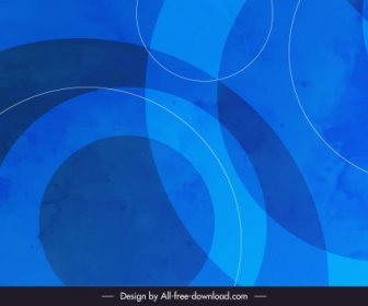 Dekorative Hintergrundvorlage Verschwommene Kreise Skizze Blau Modern