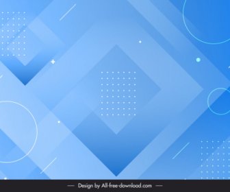 Modelo De Fundo Decorativo Brilhante Geometria Azul Moderna