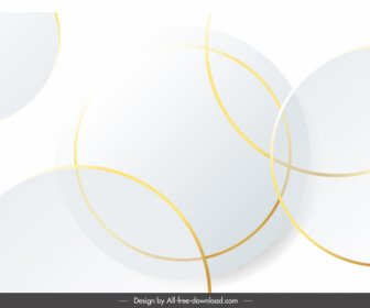 Decorative Background Template Bright White Design Golden Circles