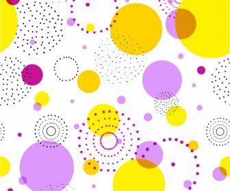 Decorative Background Template Flat Colorful Circles Sketch