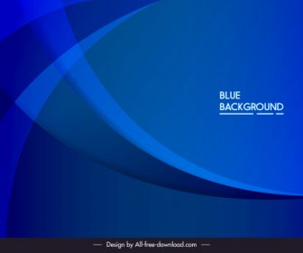 Decorative Background Template Modern Dark Blue Dynamic Curves