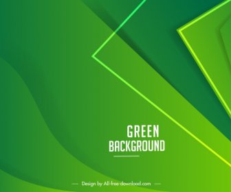 Decorative Background Template Modern Green Geometric Curves