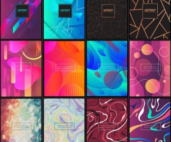 Decorative Background Templates Colorful Geometric Abstract Themes